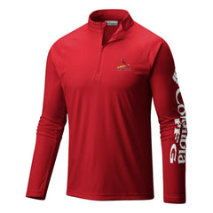 St. Louis Cardinals Columbia Terminal Tackle Omni-Wick Raglan Quarter-Zip Pullover - MLB Pullover