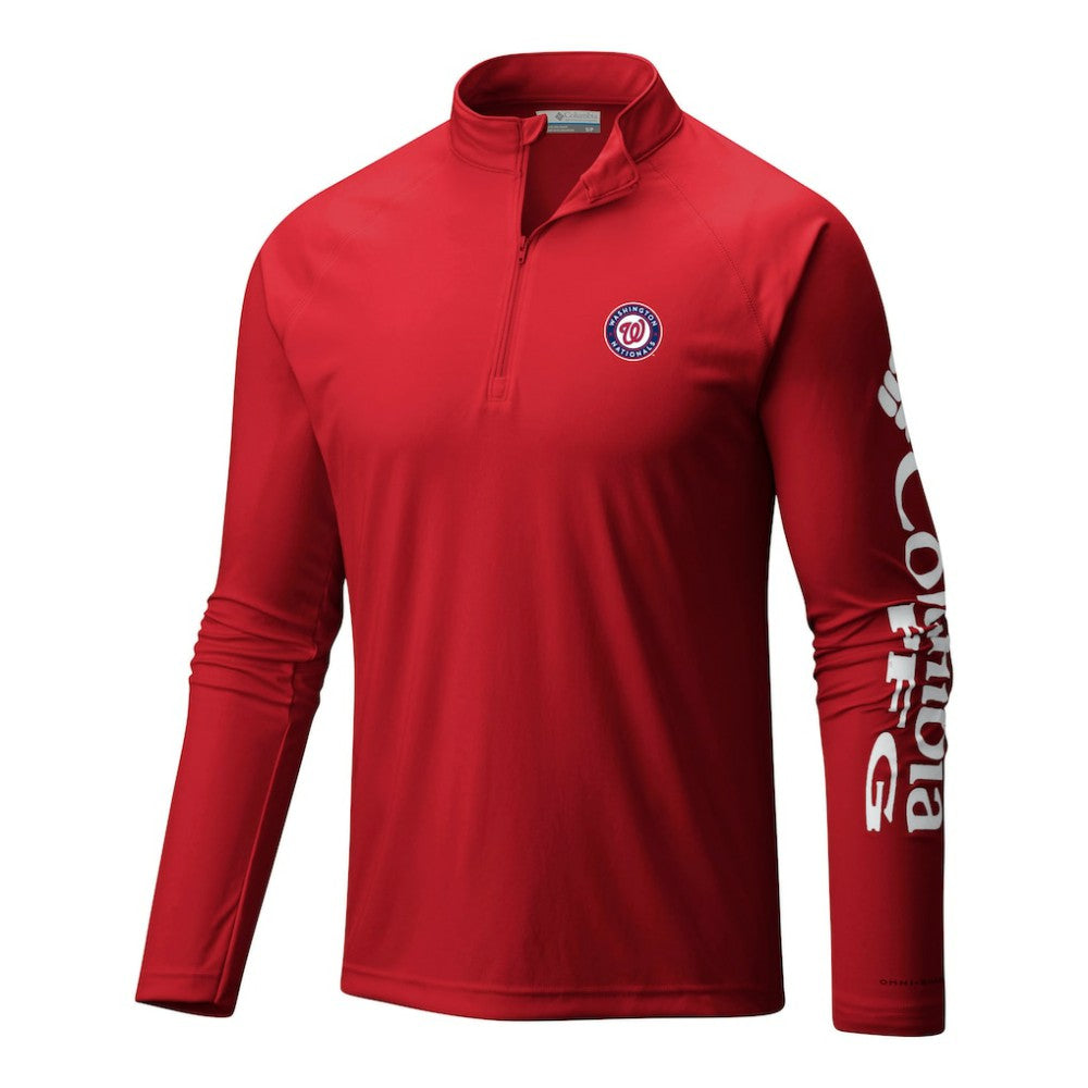 Washington Nationals Columbia Terminal Tackle Omni-Wick Raglan Quarter-Zip Pullover - MLB Pullover