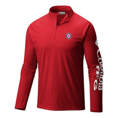 Washington Nationals Columbia Terminal Tackle Omni-Wick Raglan Quarter-Zip Pullover - MLB Pullover