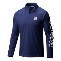 Detroit Tigers Columbia Terminal Tackle Omni-Wick Raglan Quarter-Zip Pullover - MLB Pullover