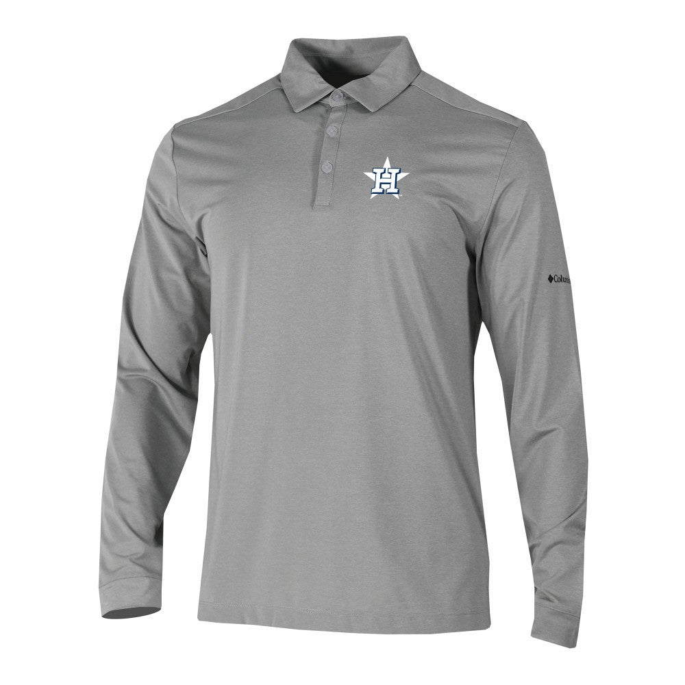 Houston Astros Columbia Omni-Wick Pin High Long Sleeve Polo - MLB