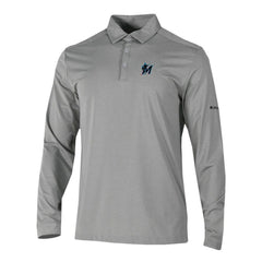 Miami Marlins Columbia Omni-Wick Pin High Long Sleeve Polo - MLB
