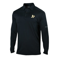 Athletics Columbia Omni-Wick Pin High Long Sleeve Polo - MLB