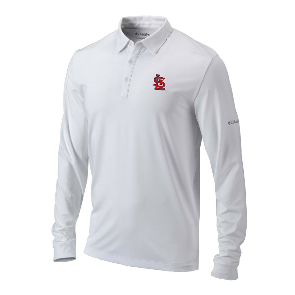 St. Louis Cardinals Columbia Omni-Wick Pin High Long Sleeve Polo - MLB