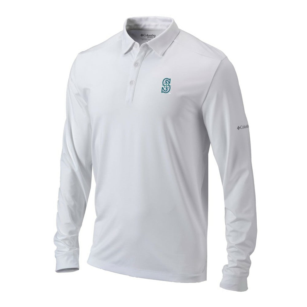 Seattle Mariners Columbia Omni-Wick Pin High Long Sleeve Polo - MLB