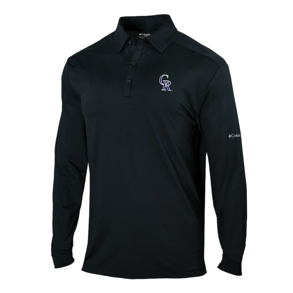 Colorado Rockies Columbia Omni-Wick Pin High Long Sleeve Polo - MLB