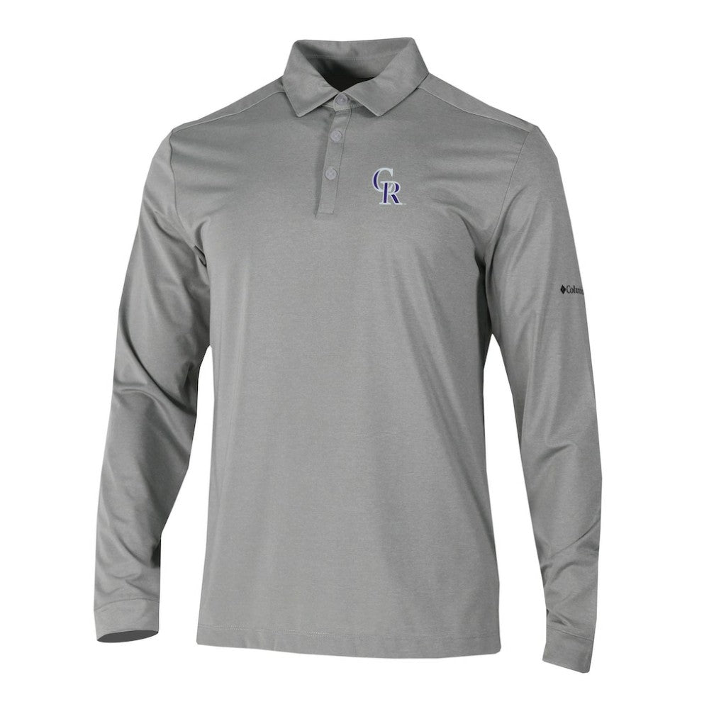 Colorado Rockies Columbia Omni-Wick Pin High Long Sleeve Polo - MLB