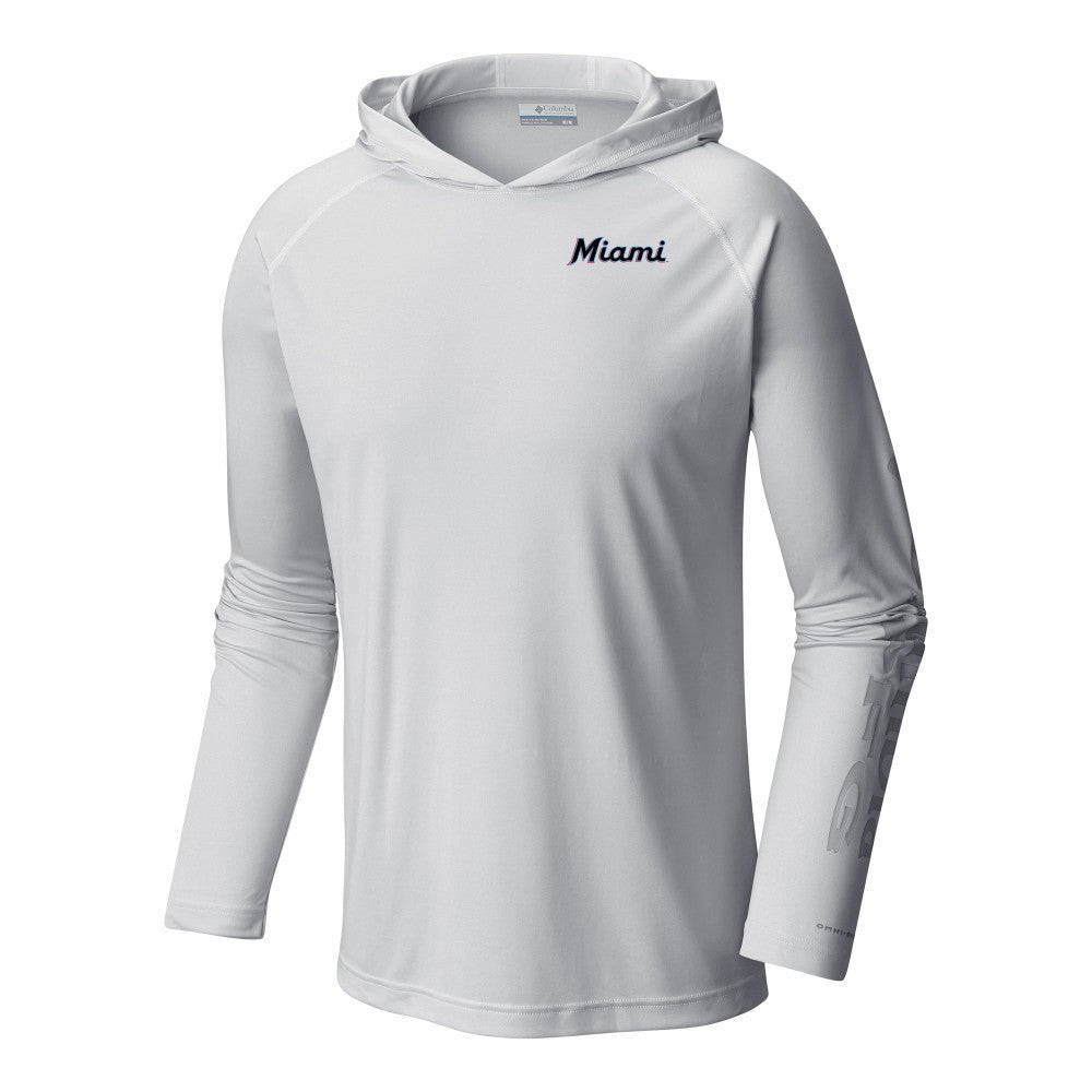 Miami Marlins Columbia Terminal Tackle Omni-Shade Pullover Hoodie - MLB Hoodies