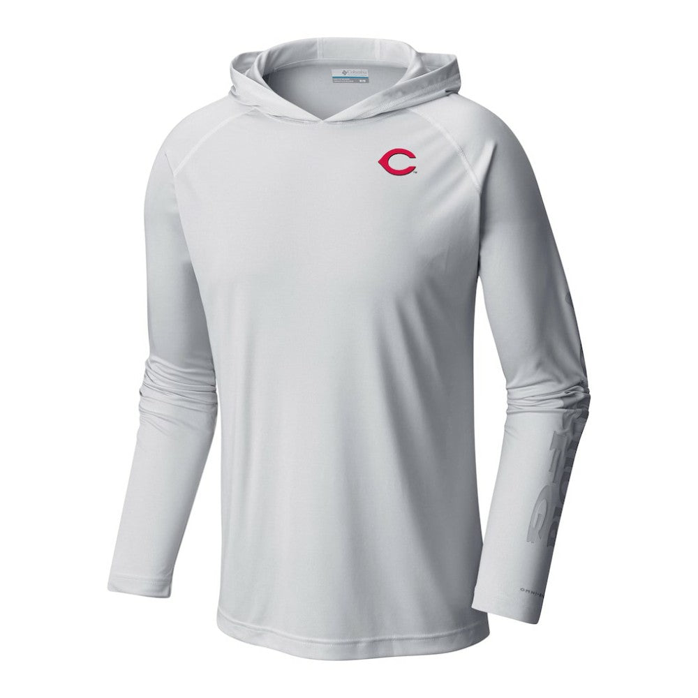 Cincinnati Reds Columbia Terminal Tackle Omni-Shade Pullover Hoodie - MLB Hoodies