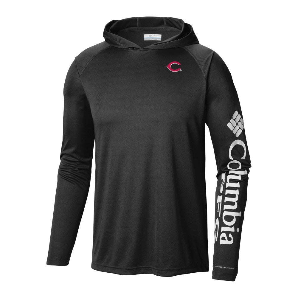 Cincinnati Reds Columbia Terminal Tackle Omni-Shade Pullover Hoodie - MLB Hoodies