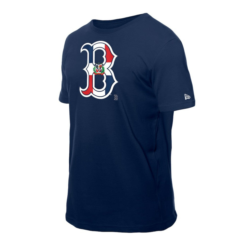 Boston Red Sox New Era Dominican Republic Flag Logo T-Shirt - MLB T-shirts