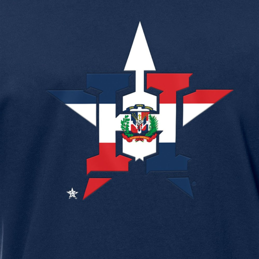 Houston Astros New Era Dominican Republic Flag Logo T-Shirt - MLB T-shirts