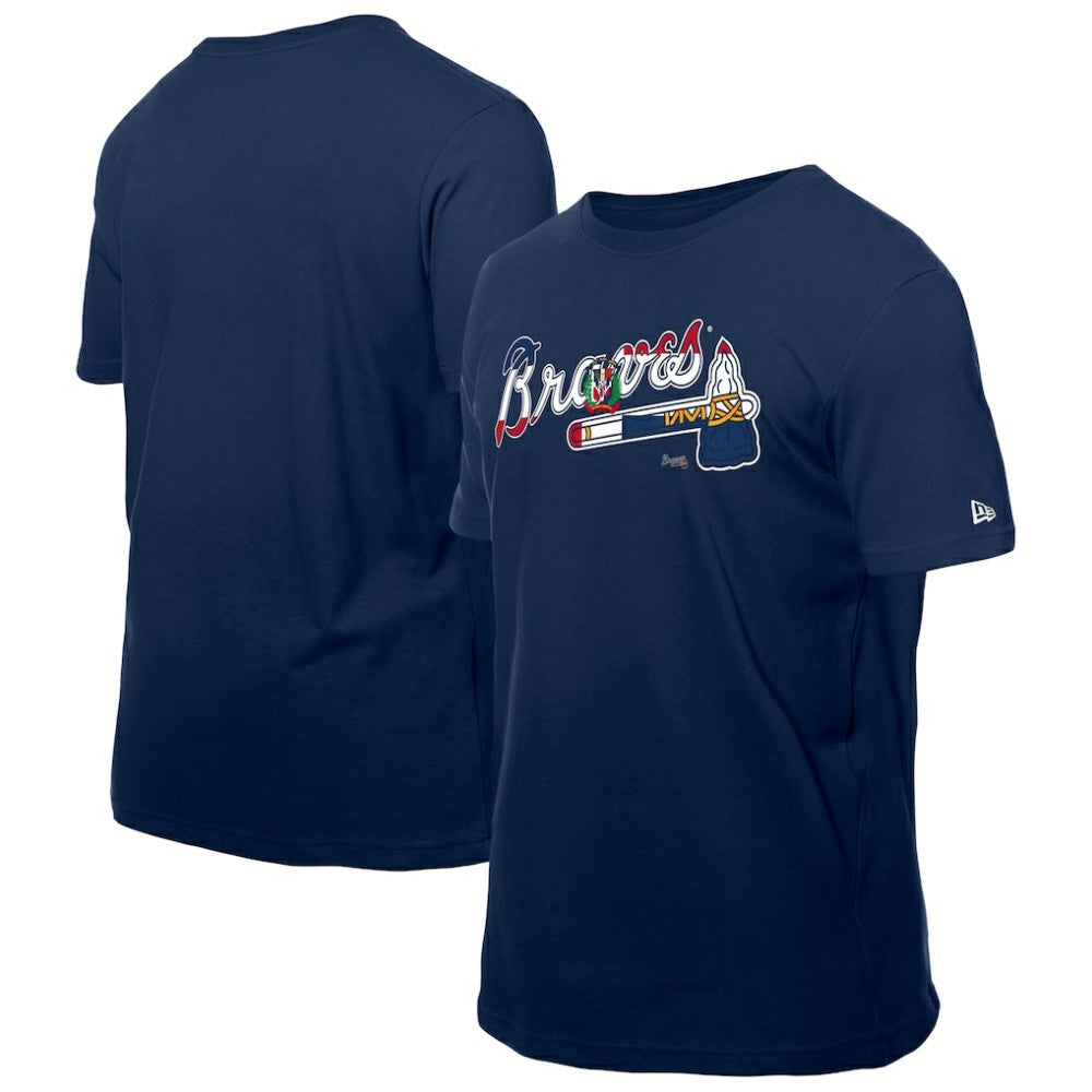 Atlanta Braves New Era Dominican Republic Flag Logo T-Shirt - MLB T-shirts