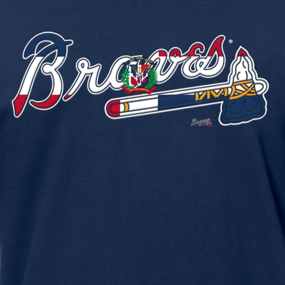 Atlanta Braves New Era Dominican Republic Flag Logo T-Shirt - MLB T-shirts