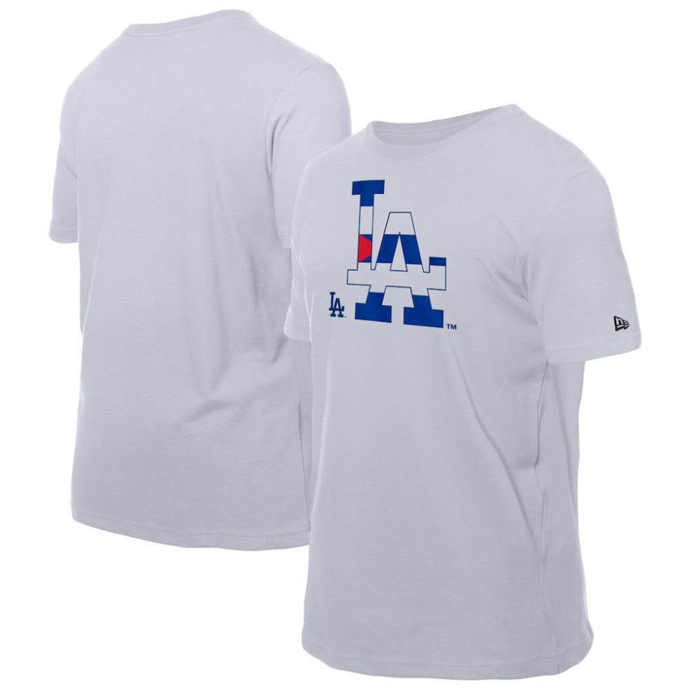 Los Angeles Dodgers New Era Cuban Flag Logo T-Shirt - MLB T-shirts