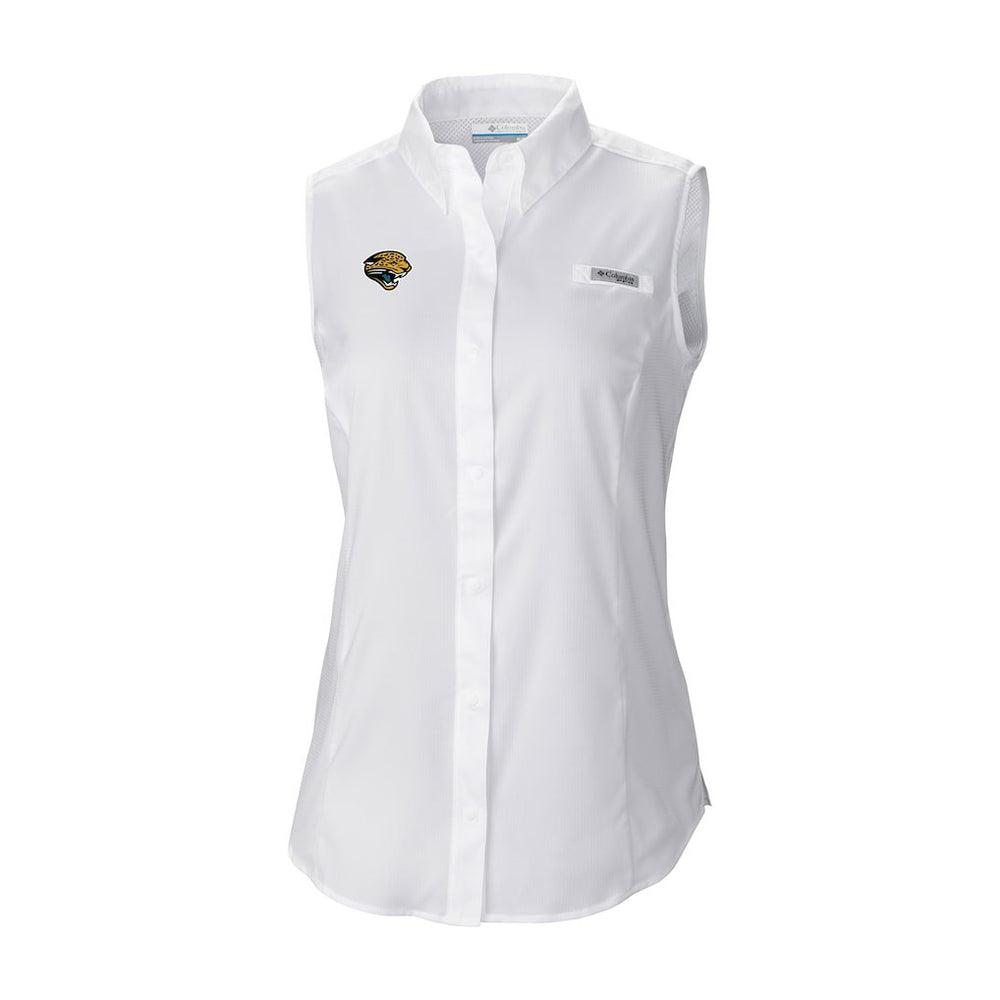 Jacksonville Jaguars Women's Historic Tamiami Omni-Shade Sleeveless Button-Up Shirt | NFL On sale