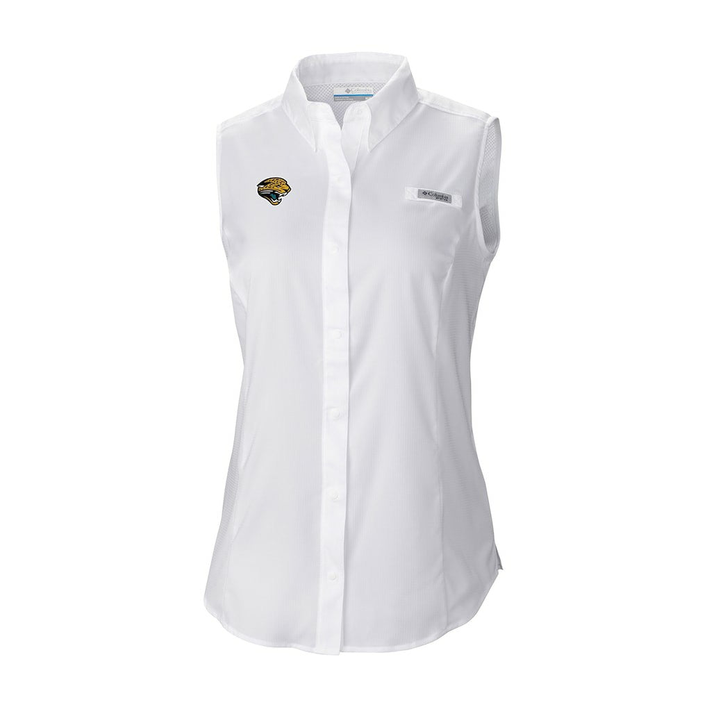 Jacksonville Jaguars Women's Historic Tamiami Omni-Shade Sleeveless Button-Up Shirt | NFL On sale