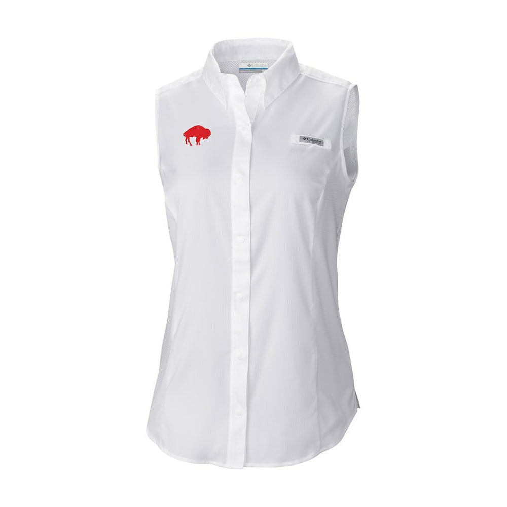 Buffalo Bills Women's Historic Tamiami Omni-Shade Sleeveless Button-Up Shirt | NFL Outlet