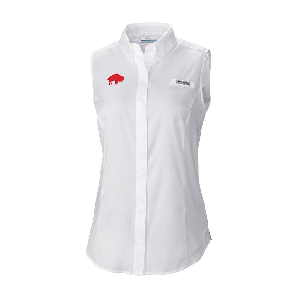 Buffalo Bills Women's Historic Tamiami Omni-Shade Sleeveless Button-Up Shirt | NFL Outlet
