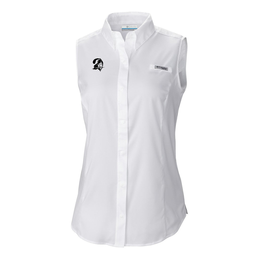 Tampa Bay Buccaneers Women's Historic Tamiami Omni-Shade Sleeveless Button-Up Shirt | NFL Discount