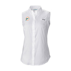 Miami Dolphins Women's Historic Tamiami Omni-Shade Sleeveless Button-Up Shirt | NFL New