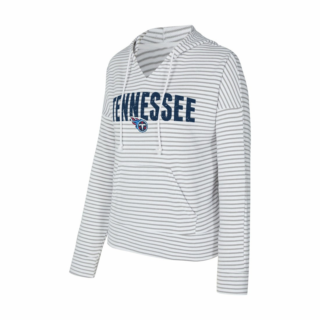 Tennessee Titans Concepts Sport Women's Liftoff Striped V-Neck Hoodie | NFL Online