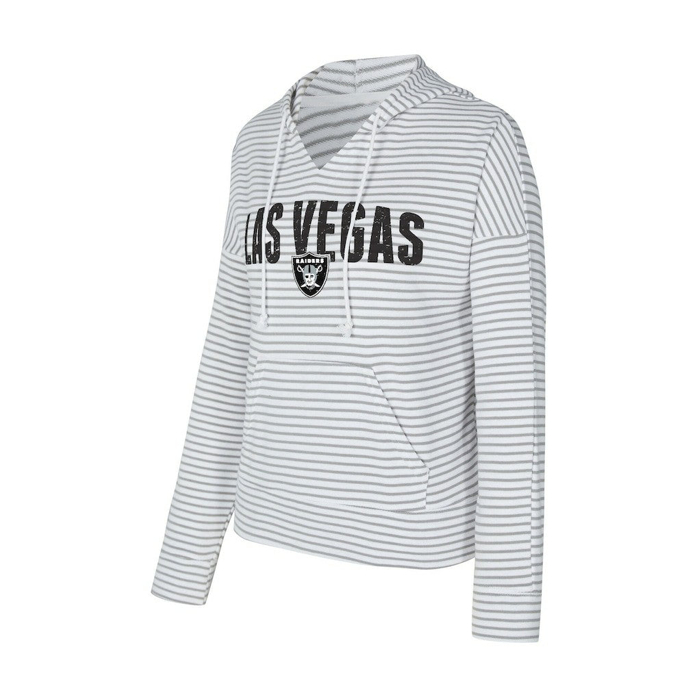 Las Vegas Raiders Concepts Sport Women's Liftoff Striped V-Neck Hoodie | NFL Sale
