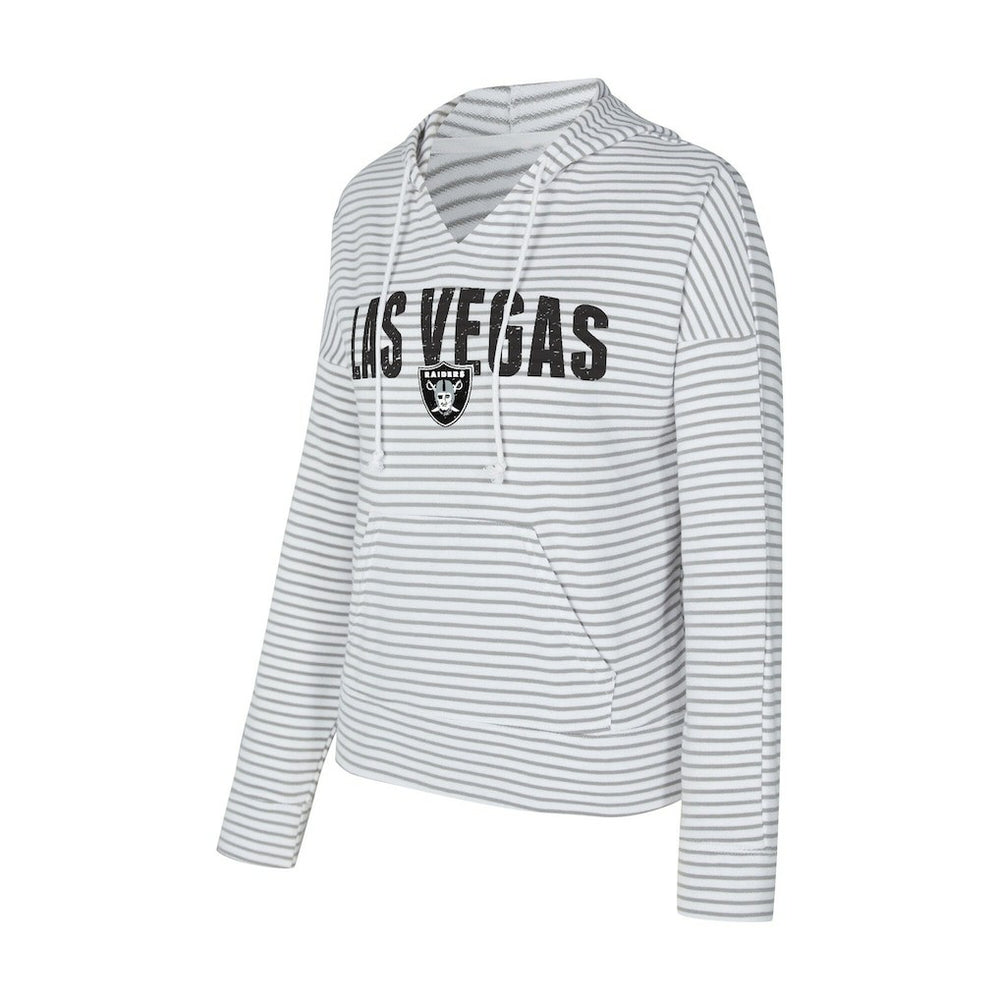 Las Vegas Raiders Concepts Sport Women's Liftoff Striped V-Neck Hoodie | NFL Sale