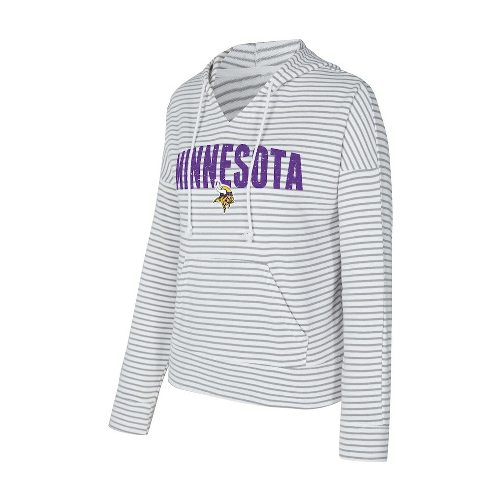 Minnesota Vikings Concepts Sport Women's Liftoff Striped V-Neck Hoodie | NFL Hot