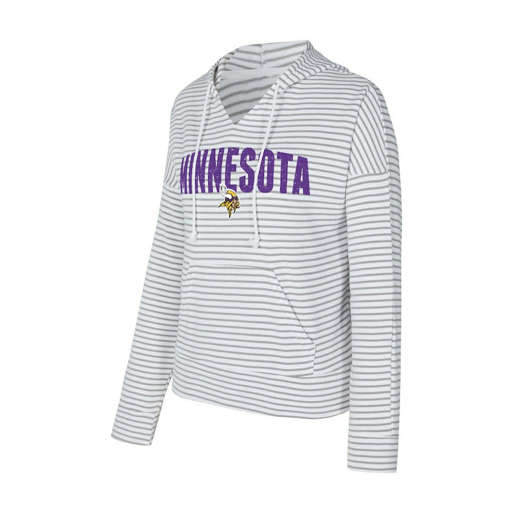 Minnesota Vikings Concepts Sport Women's Liftoff Striped V-Neck Hoodie | NFL Hot