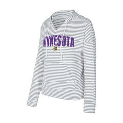 Minnesota Vikings Concepts Sport Women's Liftoff Striped V-Neck Hoodie | NFL Hot