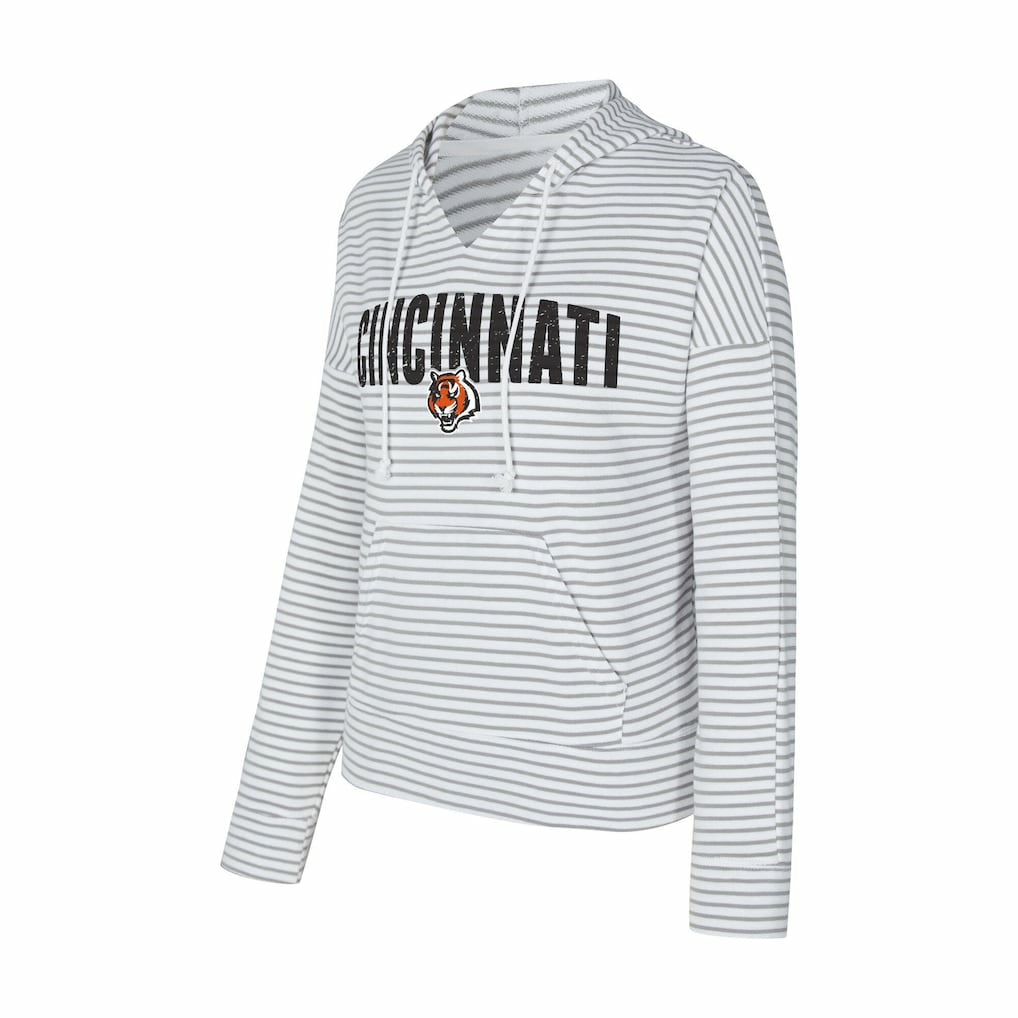 Cincinnati Bengals Concepts Sport Women's Liftoff Striped V-Neck Hoodie | NFL Sale