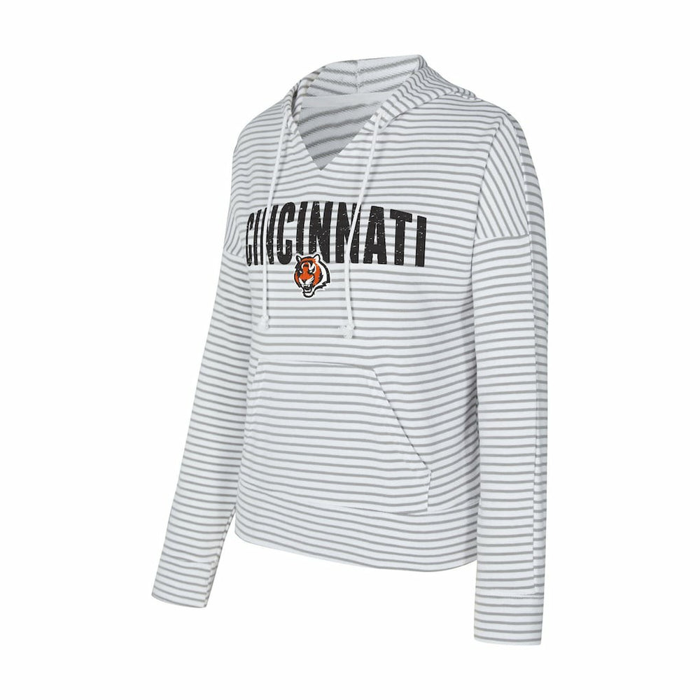 Cincinnati Bengals Concepts Sport Women's Liftoff Striped V-Neck Hoodie | NFL Sale