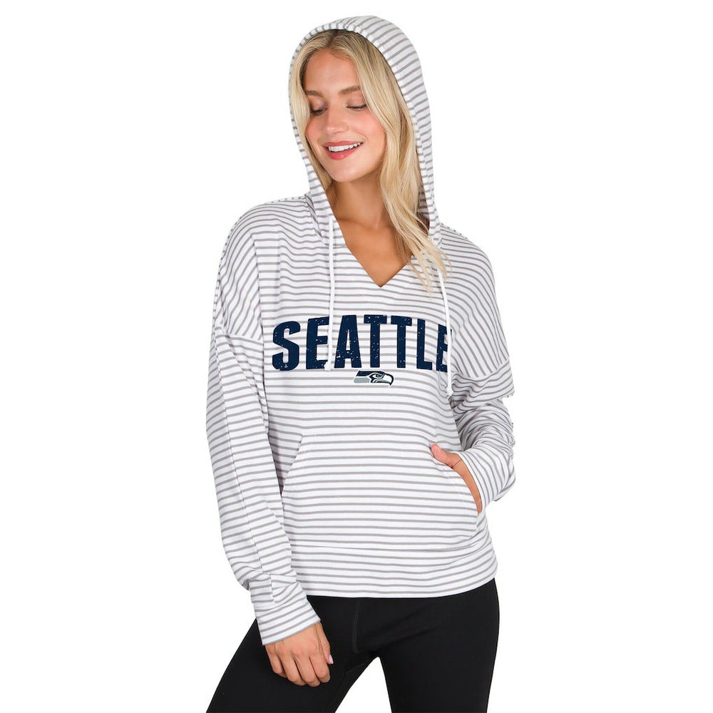 Seattle Seahawks Concepts Sport Women's Liftoff Striped V-Neck Hoodie | NFL Hot