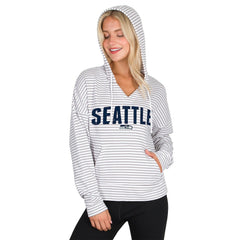Seattle Seahawks Concepts Sport Women's Liftoff Striped V-Neck Hoodie | NFL Hot