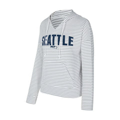 Seattle Seahawks Concepts Sport Women's Liftoff Striped V-Neck Hoodie | NFL Hot