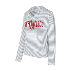 San Francisco 49ers Concepts Sport Women's Liftoff Striped V-Neck Hoodie | NFL Outlet