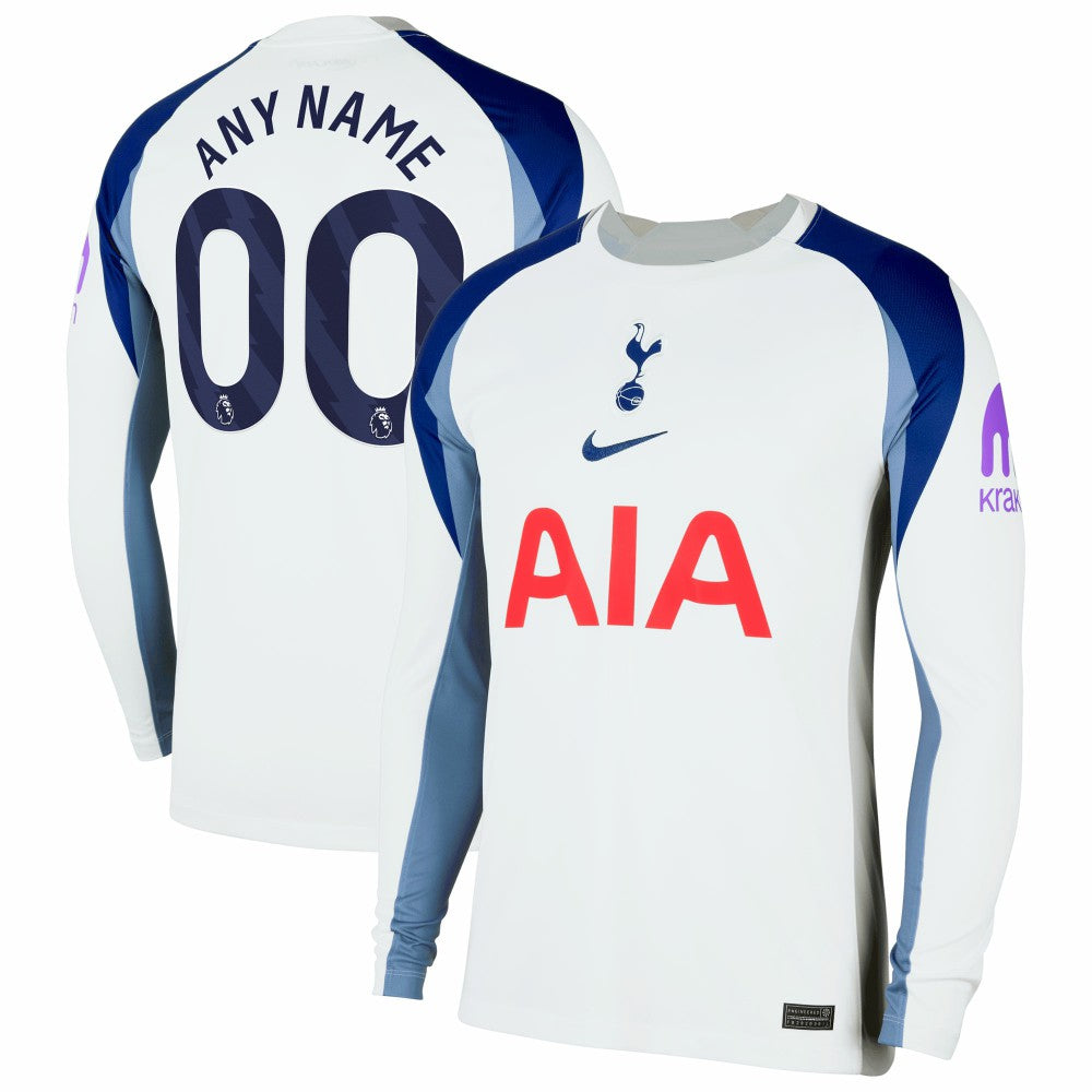 Tottenham Hotspur 2025/26 Home Replica Long Sleeve Custom Jersey