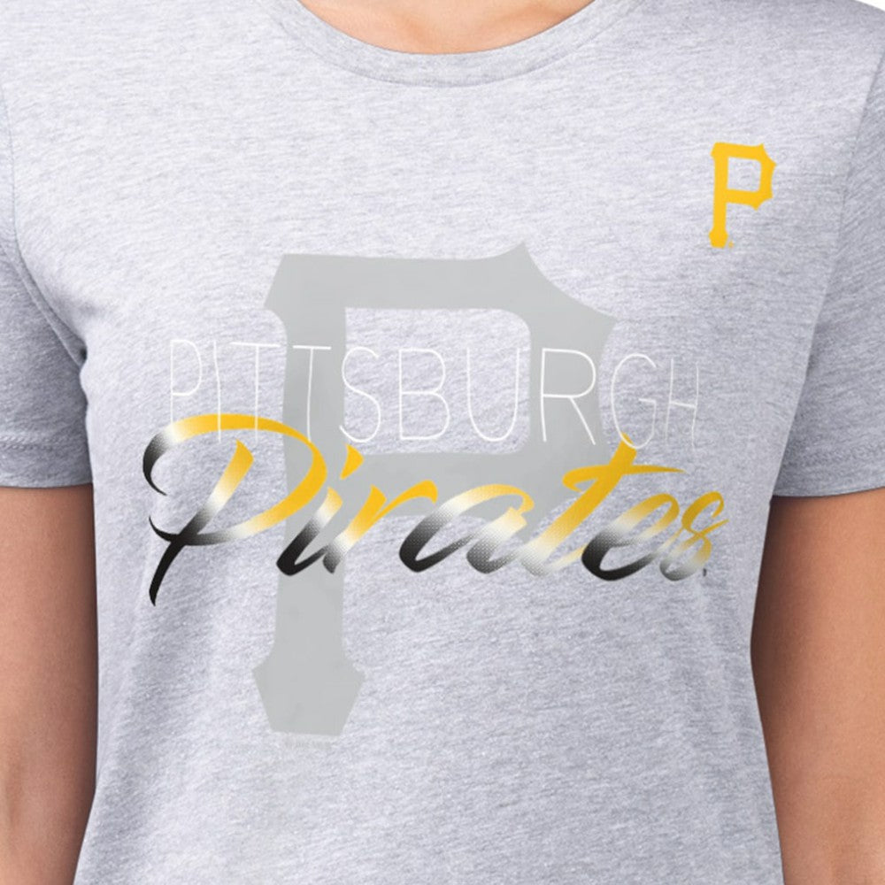 Pittsburgh Pirates G-III 4Her by Carl Banks Women's Super-Slim Fit Lightweight Shadow Logo Graphic T-Shirt - MLB T-shirts
