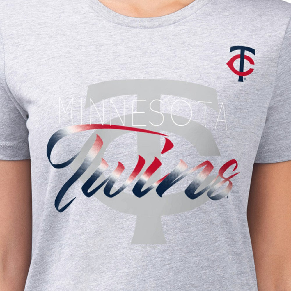 Minnesota Twins G-III 4Her by Carl Banks Women's Super-Slim Fit Lightweight Shadow Logo Graphic T-Shirt - MLB T-shirts