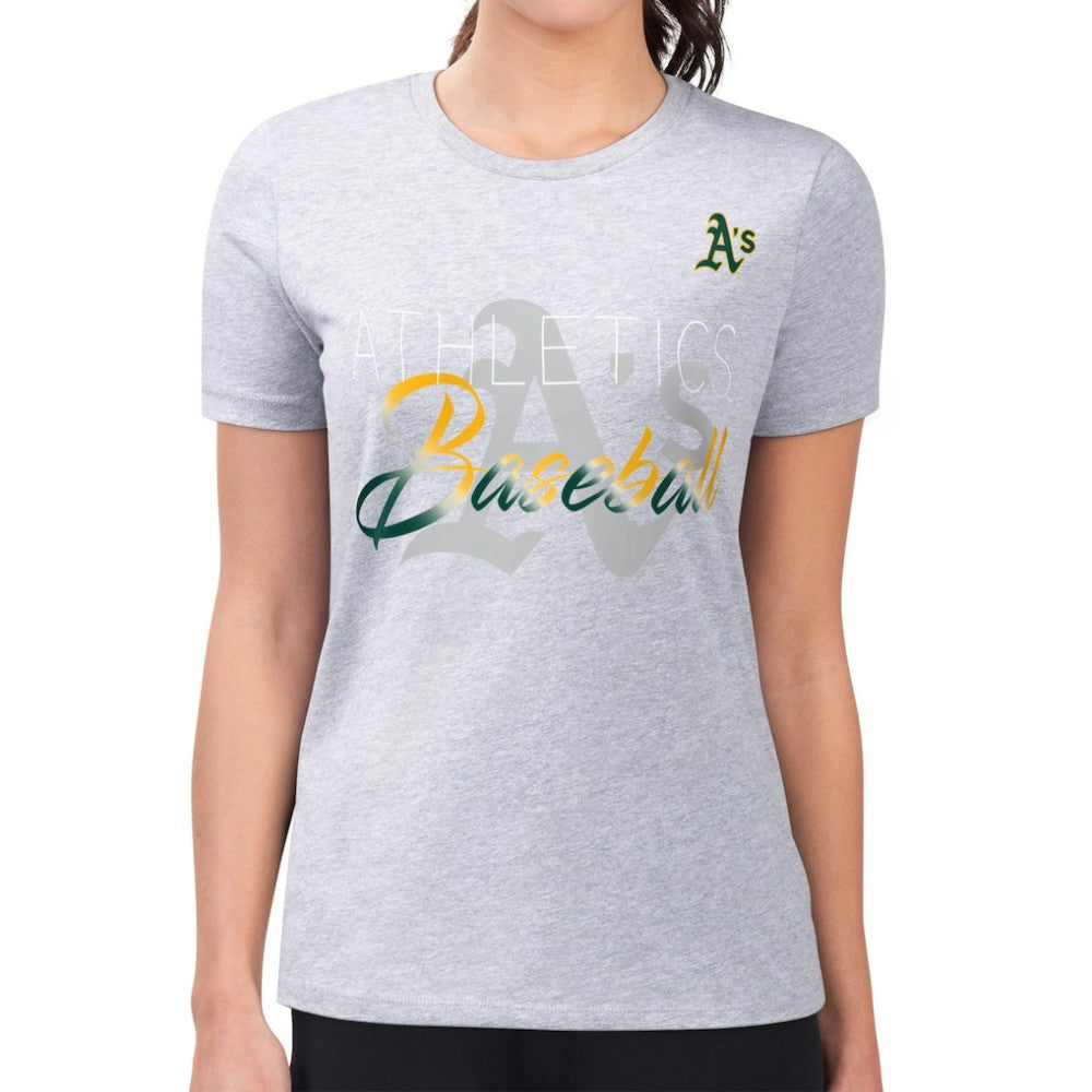 Athletics G-III 4Her by Carl Banks Women's Super-Slim Fit Lightweight Shadow Logo Graphic T-Shirt - MLB T-shirts