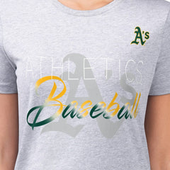 Athletics G-III 4Her by Carl Banks Women's Super-Slim Fit Lightweight Shadow Logo Graphic T-Shirt - MLB T-shirts