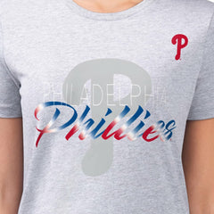 Philadelphia Phillies G-III 4Her by Carl Banks Women's Super-Slim Fit Lightweight Shadow Logo Graphic T-Shirt - MLB T-shirts