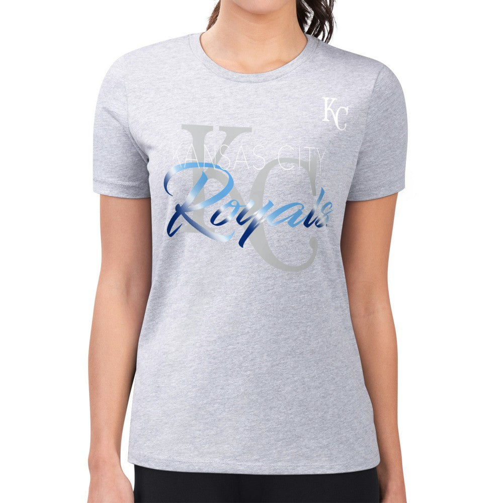 Kansas City Royals G-III 4Her by Carl Banks Women's Super-Slim Fit Lightweight Shadow Logo Graphic T-Shirt - MLB T-shirts