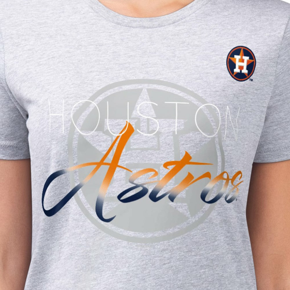 Houston Astros G-III 4Her by Carl Banks Women's Super-Slim Fit Lightweight Shadow Logo Graphic T-Shirt - MLB T-shirts