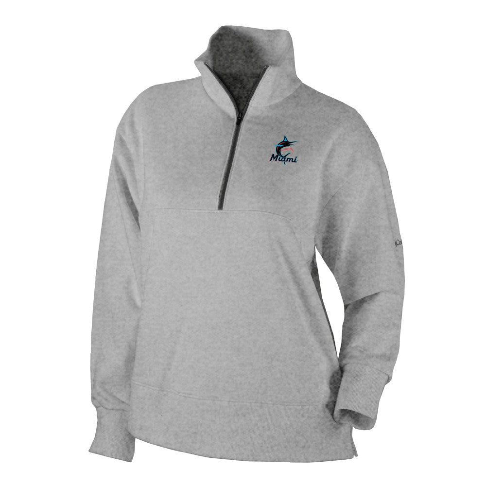Miami Marlins Columbia Women's Birchwood Hills Quarter-Zip Pullover - MLB Pullover