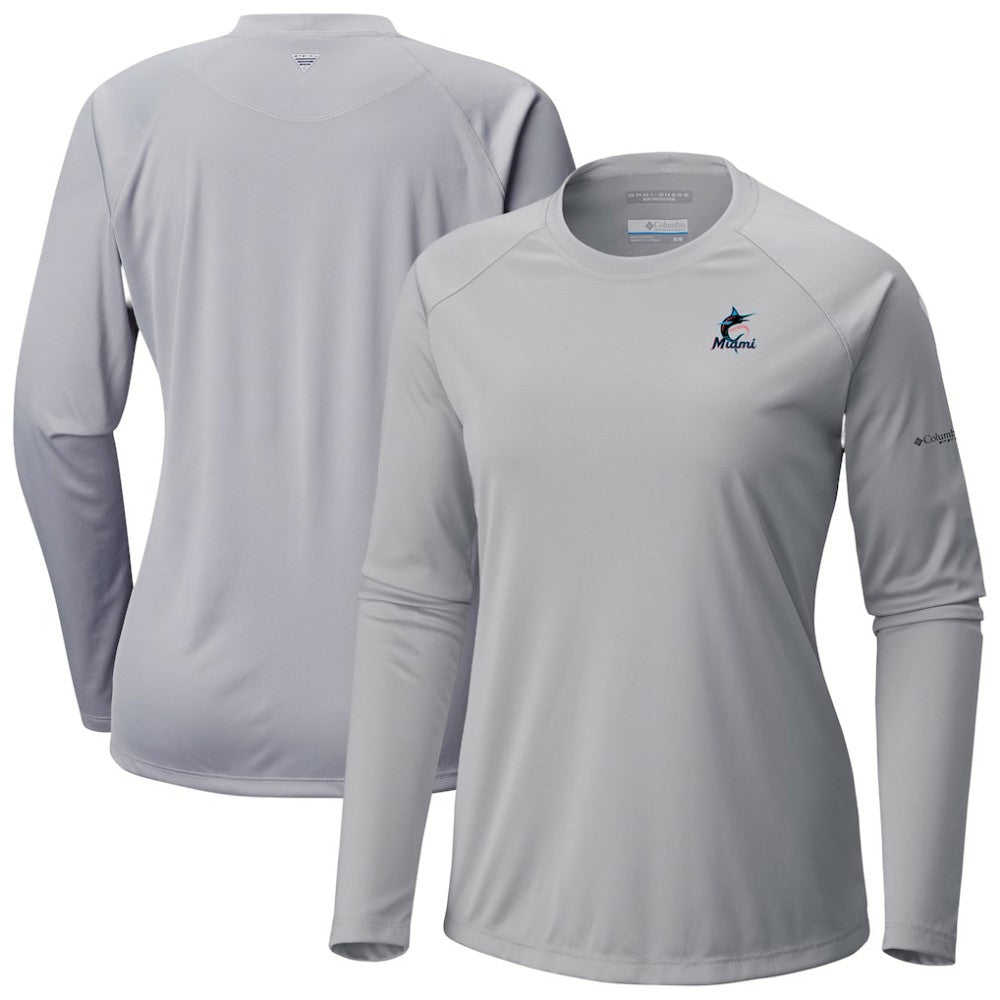 Miami Marlins Columbia Tidal Tee II Long Sleeve T-Shirt - MLB T-shirts