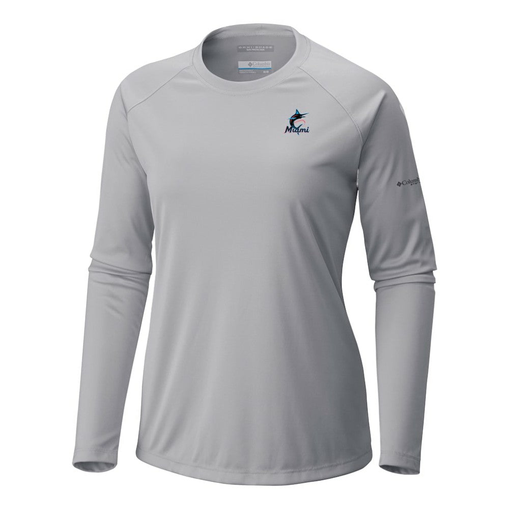 Miami Marlins Columbia Tidal Tee II Long Sleeve T-Shirt - MLB T-shirts