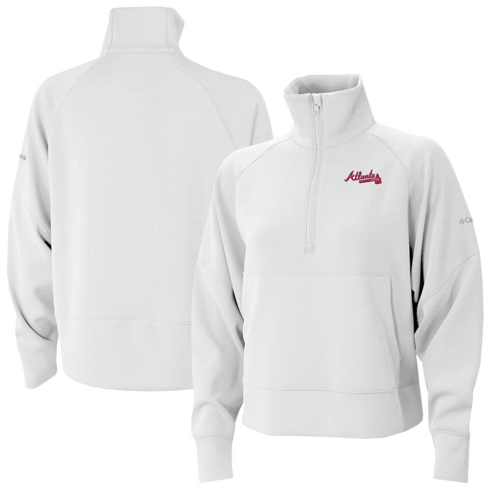 Atlanta Braves Columbia Women's Wickhams Hills Raglan Omni-Wick Quarter-Zip Pullover - MLB Pullover