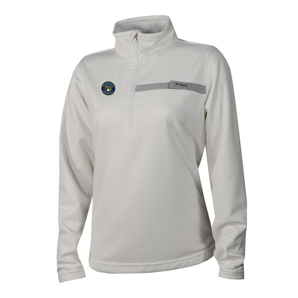 Milwaukee Brewers Columbia Women's Skiff Guide Fleece Half-Zip Pullover Jacket - MLB Jackets